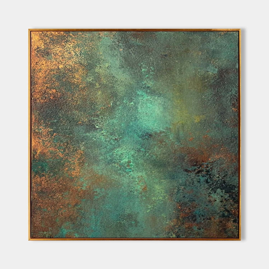 Verdigris and Copper Patina Abstract