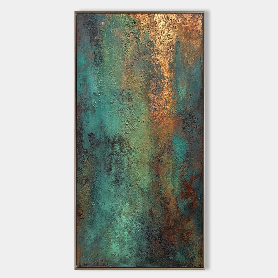 Verdigris and Copper Patina Abstract