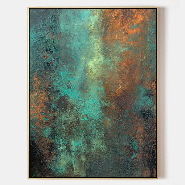 Verdigris and Rust Patina Abstract