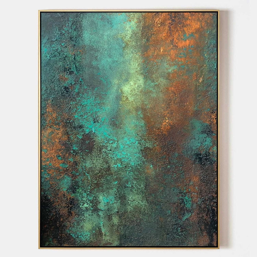 Verdigris and Rust Patina Abstract