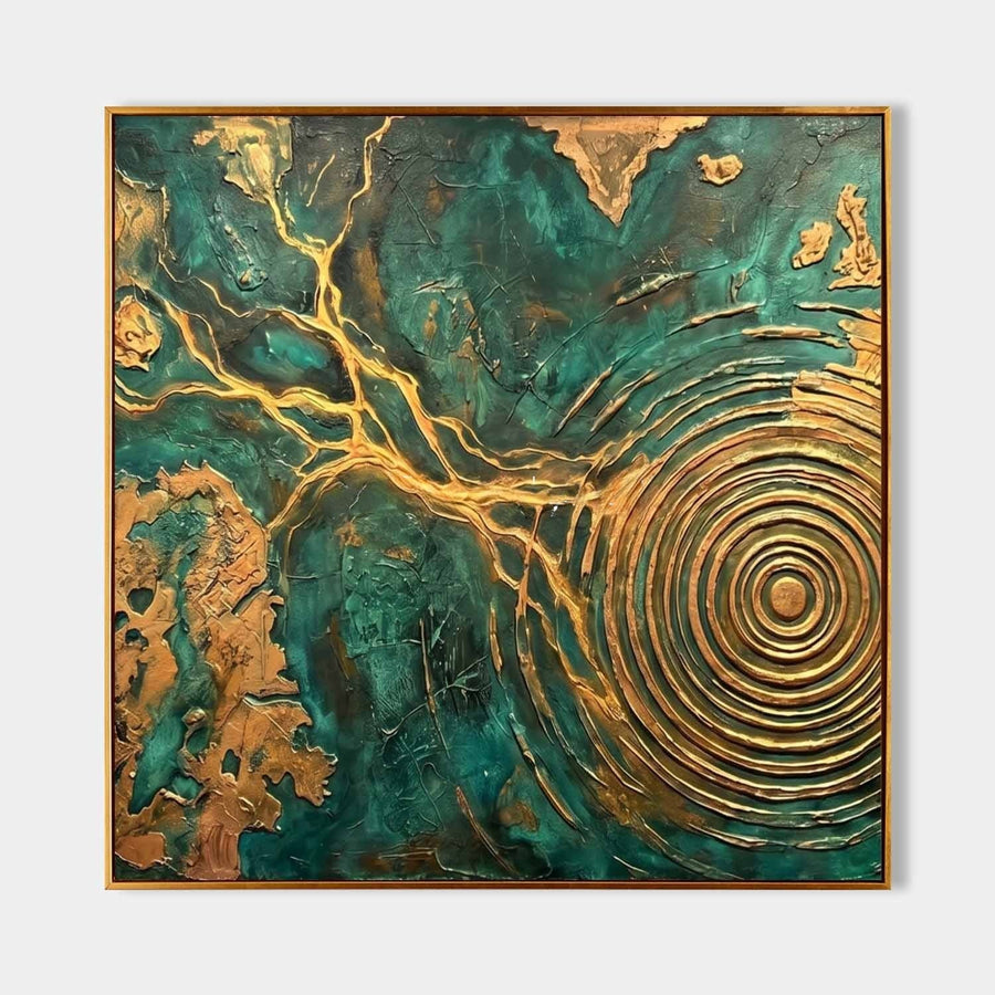 Verdigris Ripples with Golden Veins