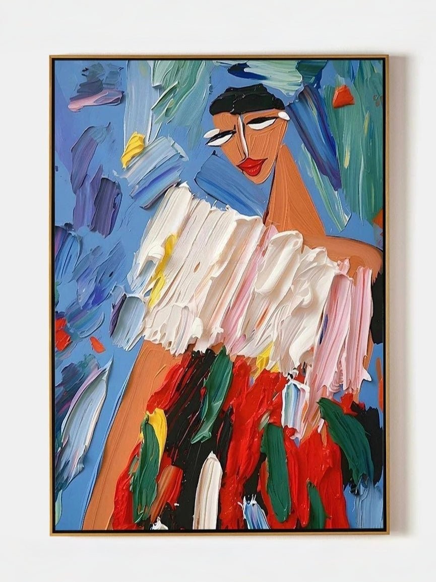 Vibrant Abstract Fashion Portrait Canvas Wall Art