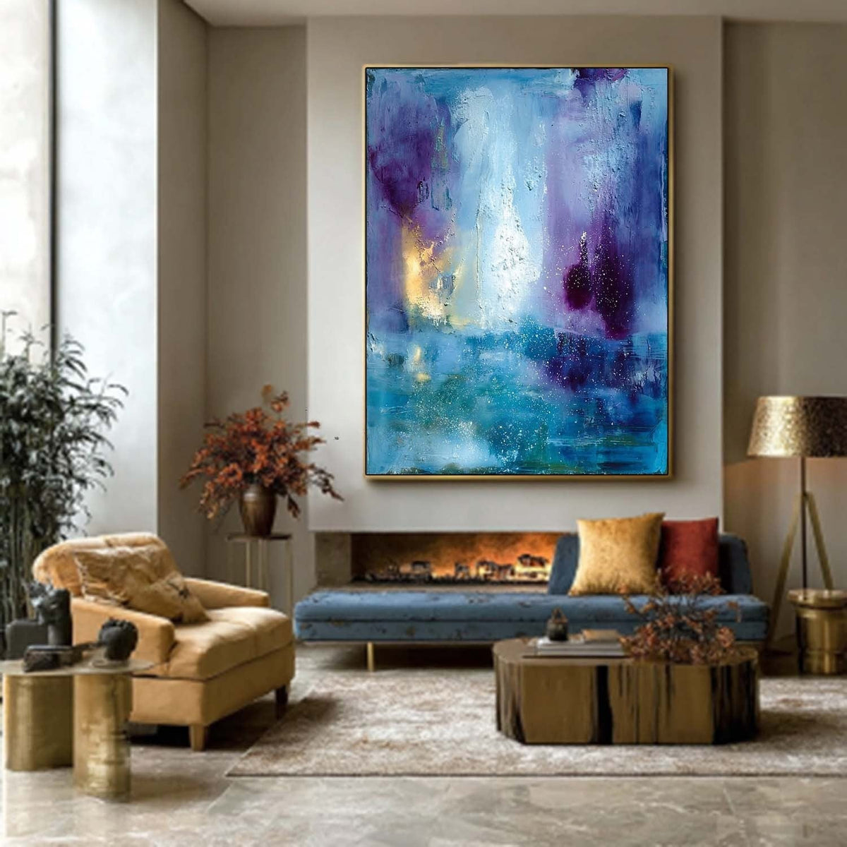 Violet and Blue Luminous Abstract