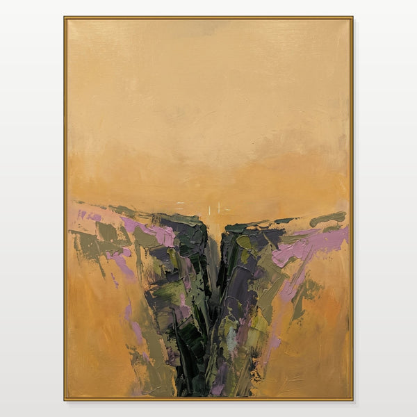 Violet Canyon Under Ochre Sky