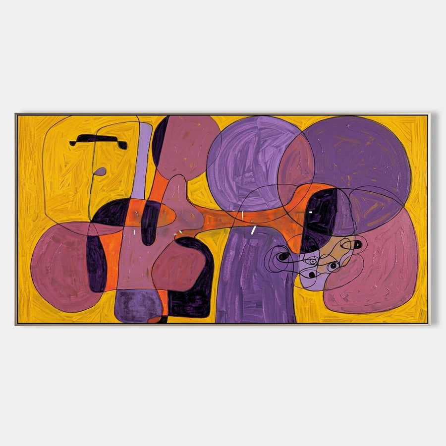 Violet Orbs on Saffron Ground