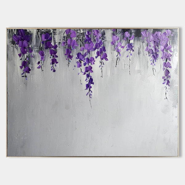 Violet Wisteria Over Silver Mist