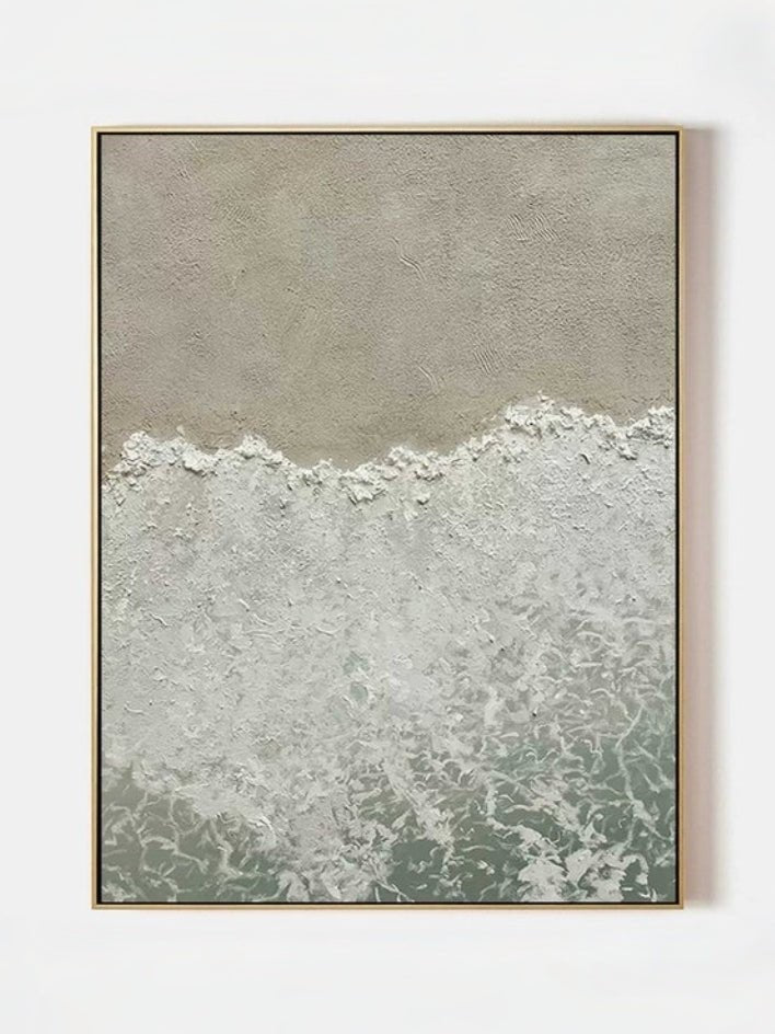 Wabi-Sabi Abstract Beach Shore 3D Textured Wall Art
