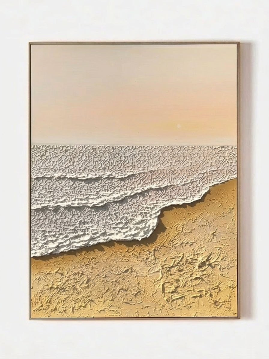 Wabi-Sabi Abstract Beach Sunset 3D Textured Wall Art