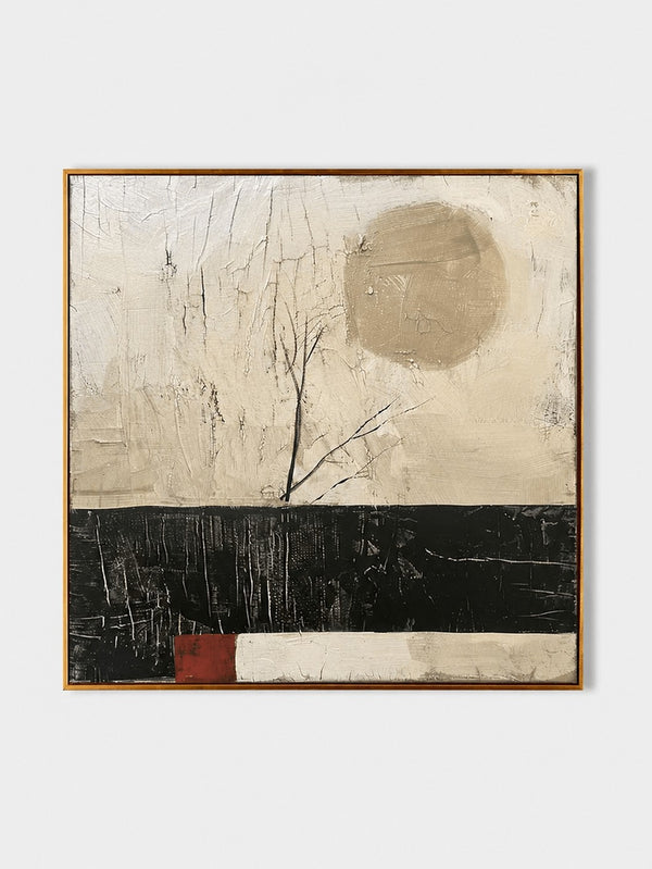 Wabi-Sabi Abstract Wall Art, Silent Moon Branch