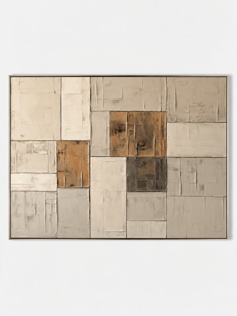 Wabi-Sabi Architectural Textured Block Painting