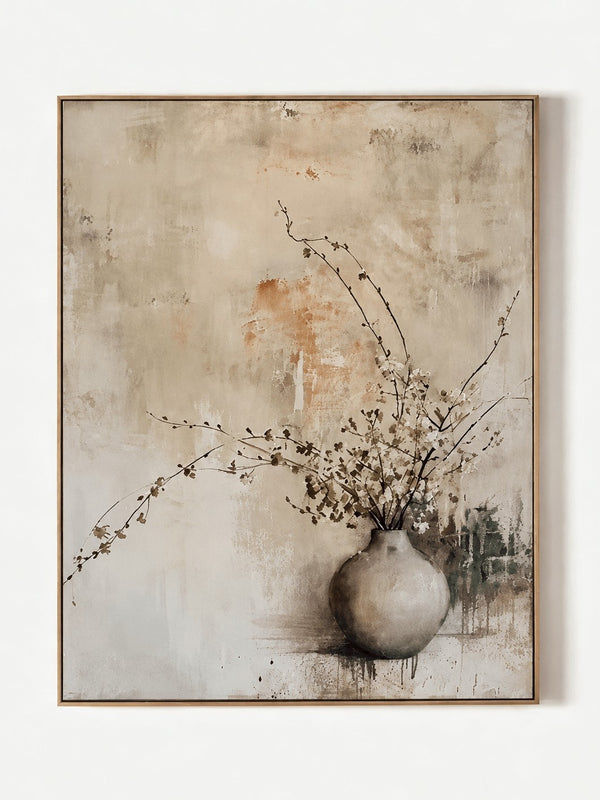 Wabi Sabi Botanical Vase Painting