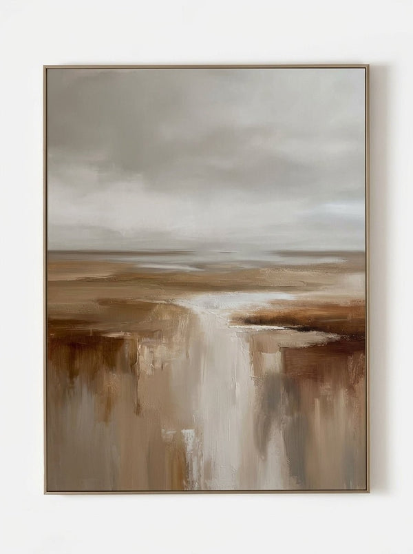 Wabi-Sabi Earthy Coastal Horizon Canvas Art