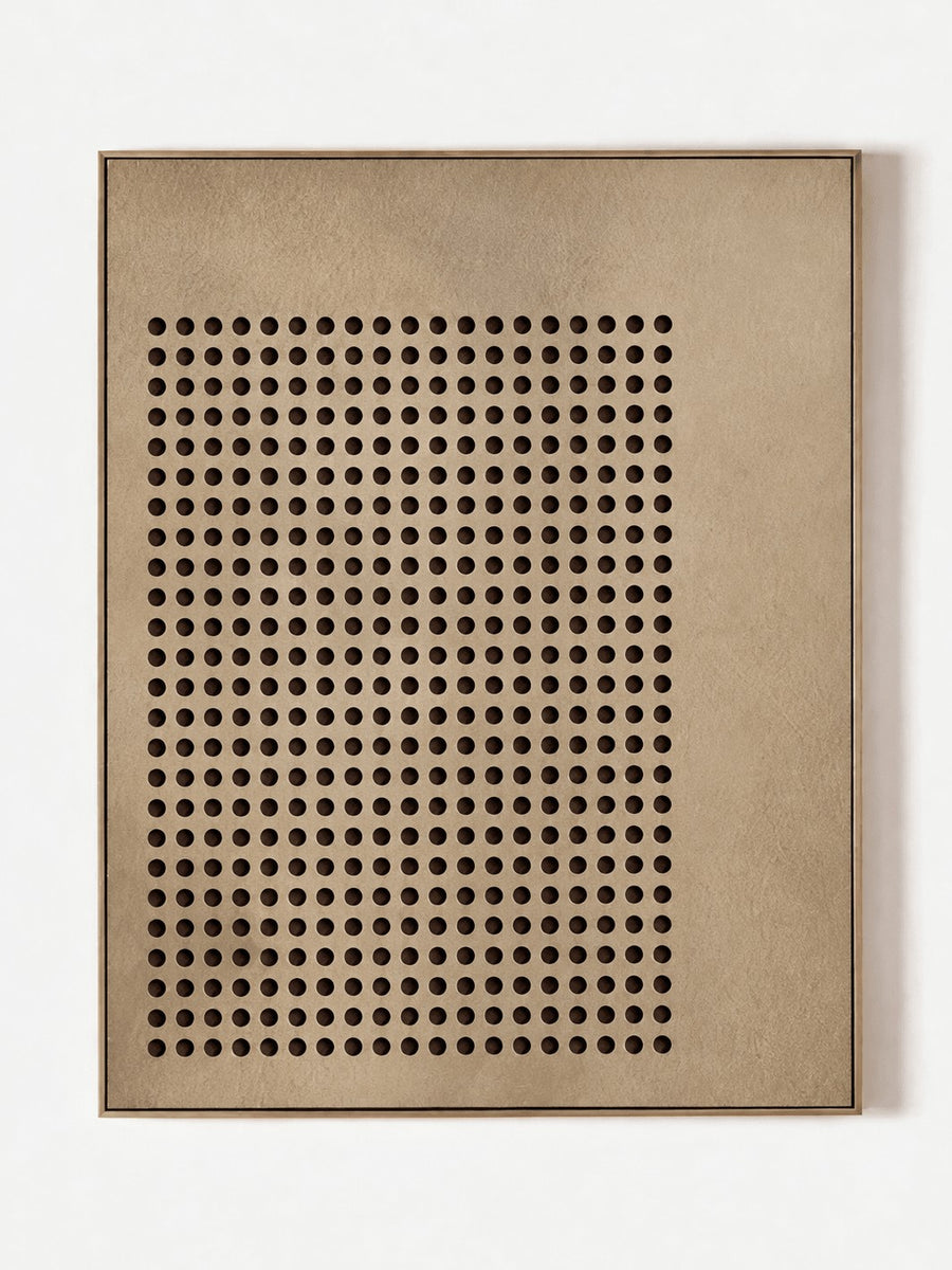 Wabi-Sabi Geometric Dot Grid Painting