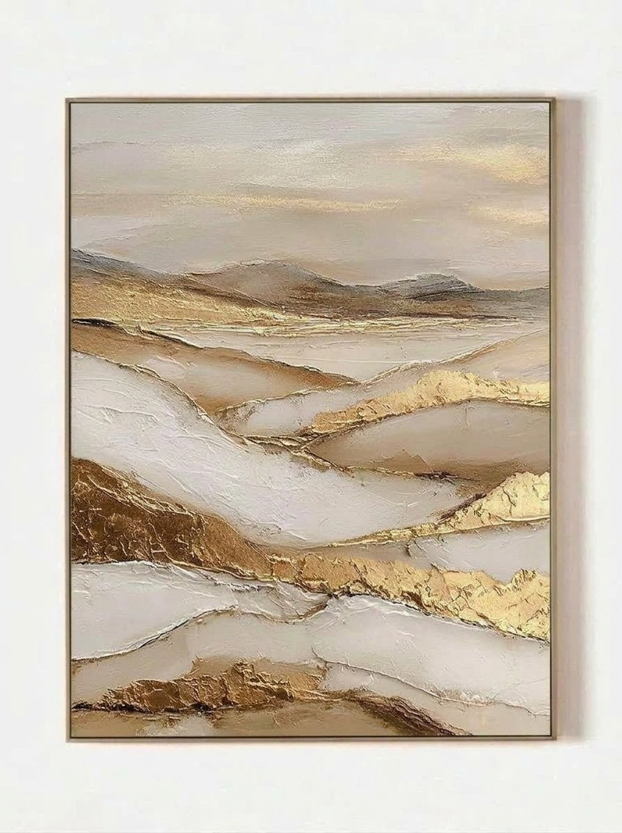 Wabi-Sabi Golden Dune Ridge Canvas Art