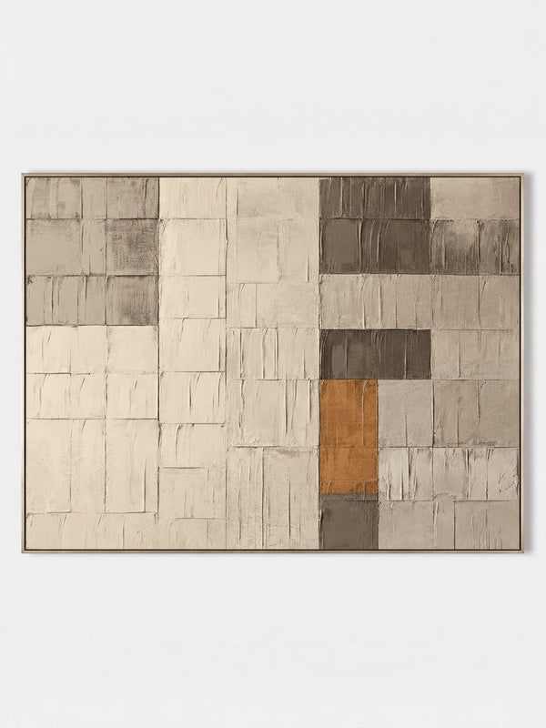 Wabi-Sabi Greige Color Block Abstract Painting