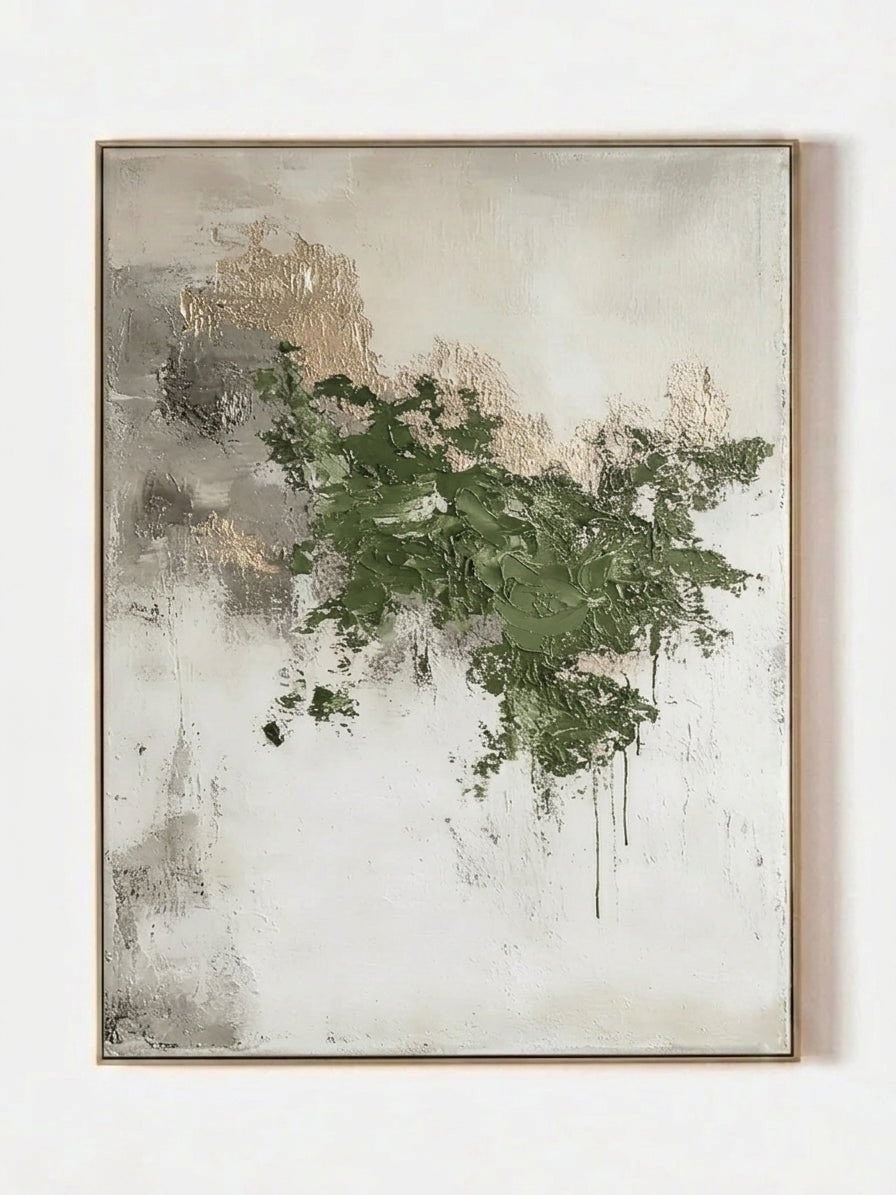 Wabi-Sabi Sage Green Abstract Forest Wall Art