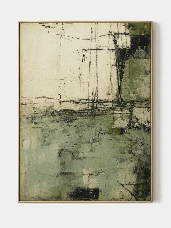 Wabi Sabi Sage Green Abstract Wall Art