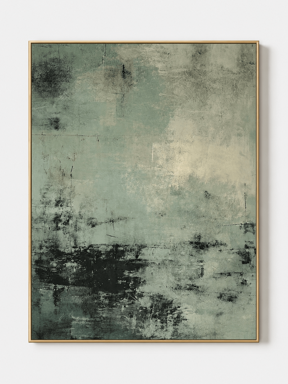 Wabi-Sabi Sage Green Abstract Wall Art