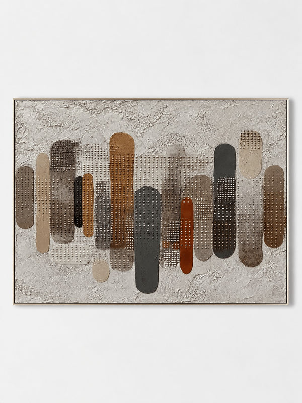 Wabi-Sabi Textured Abstract Columns Painting