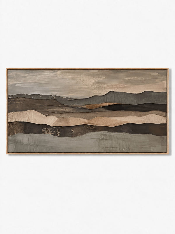 Wabi-Sabi Textured Abstract Landscape Wall Art