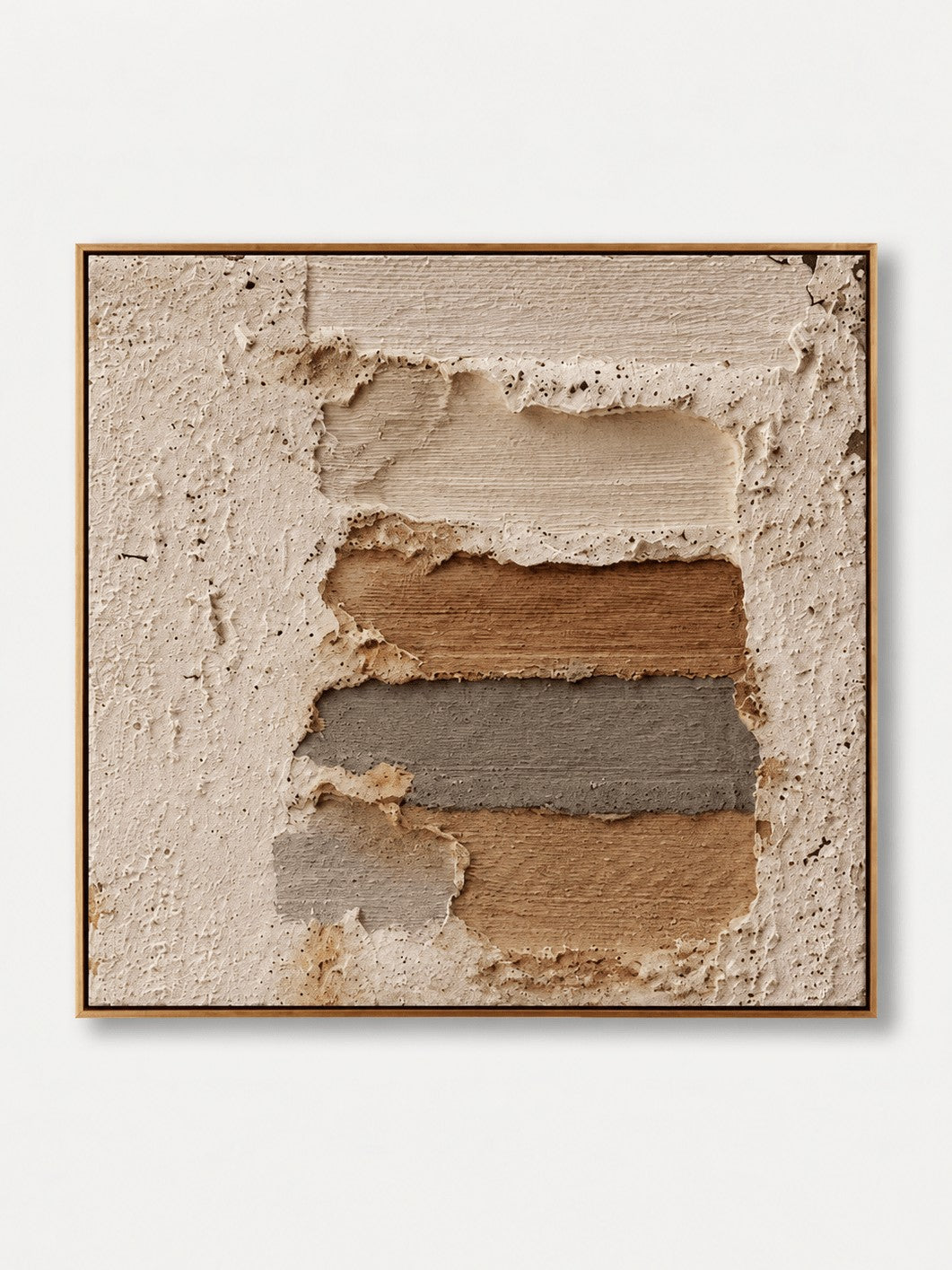Wabi-Sabi Textured Abstract Wall Art, Earthen Strata