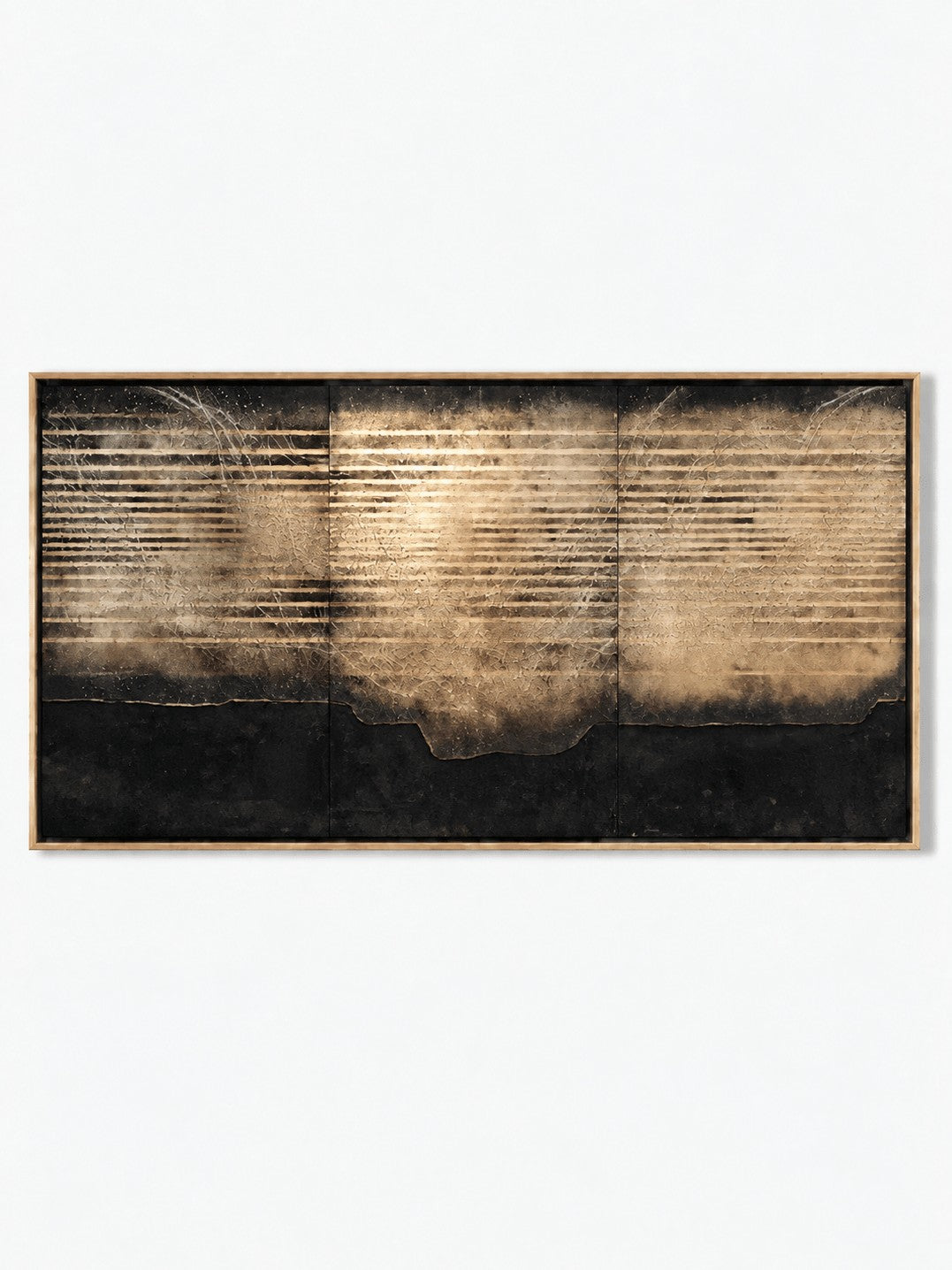 Wabi-Sabi Textured Abstract Wall Art, Shadowed Horizon