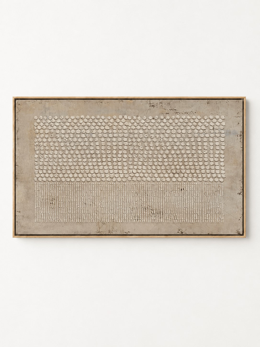 Wabi-Sabi Textured Dot and Line Abstract Painting