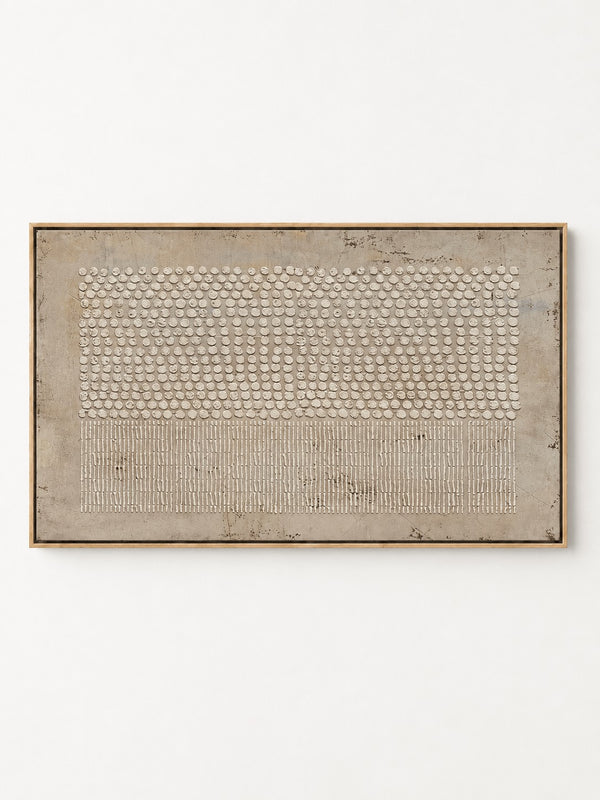 Wabi-Sabi Textured Dot and Line Abstract Painting