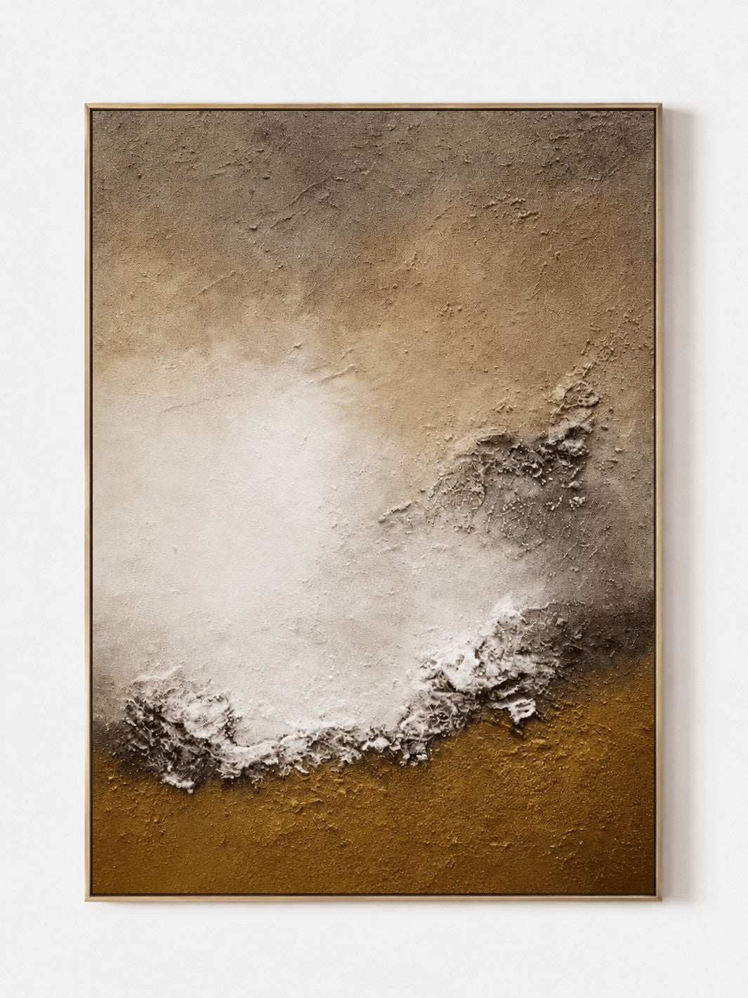 Wabi Sabi Textured Earth-Tone Shoreline Wall Art