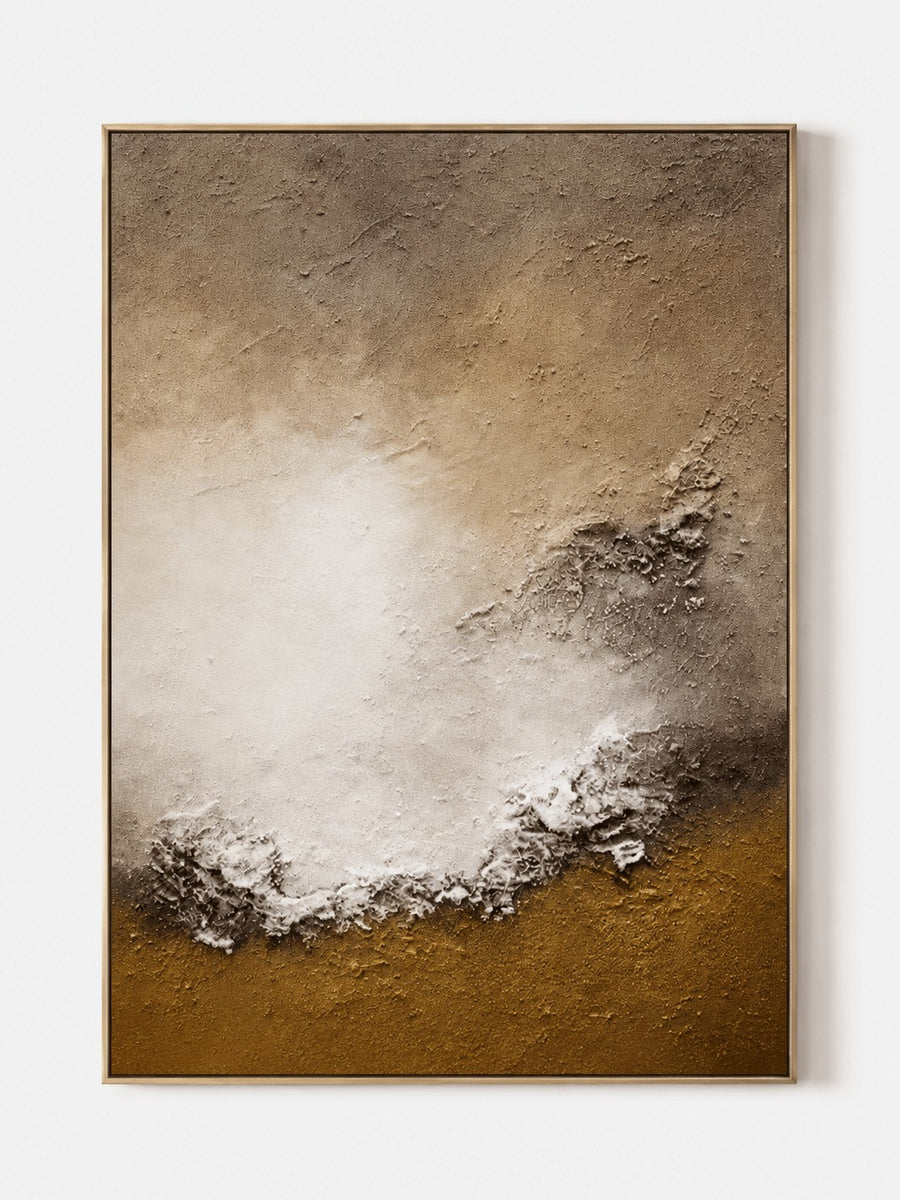 Wabi Sabi Textured Earth-Tone Shoreline Wall Art