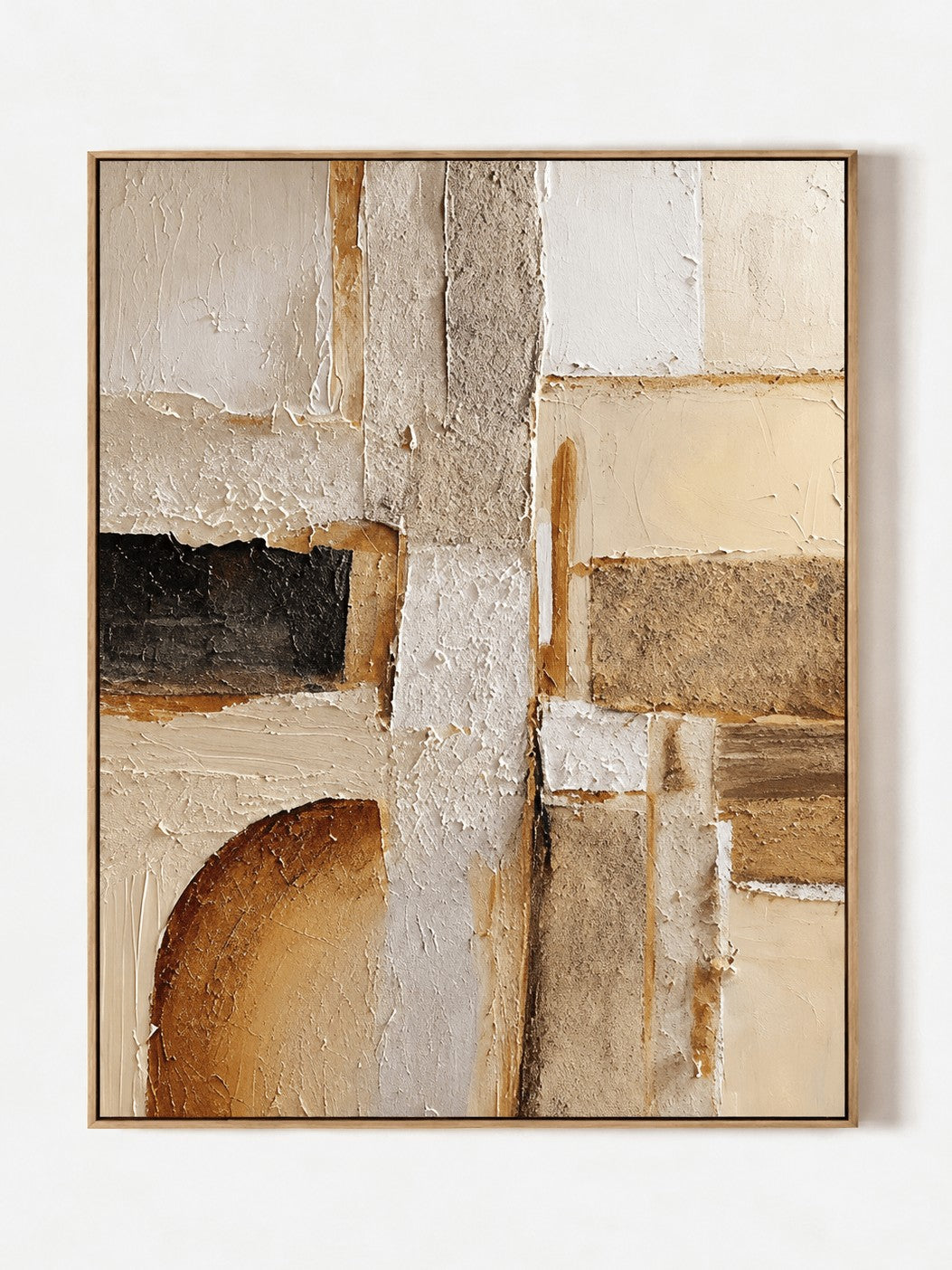 Wabi Sabi Textured Geometric Abstract Painting