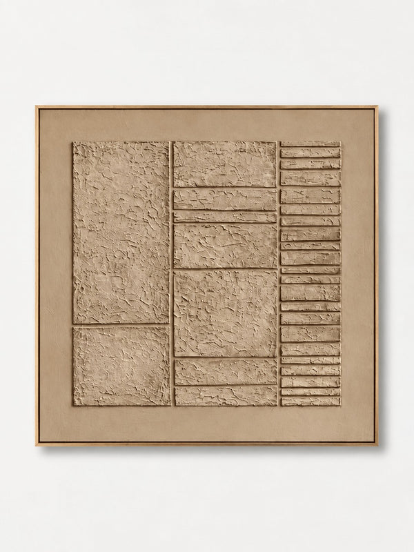 Wabi-Sabi Textured Geometric Wall Art
