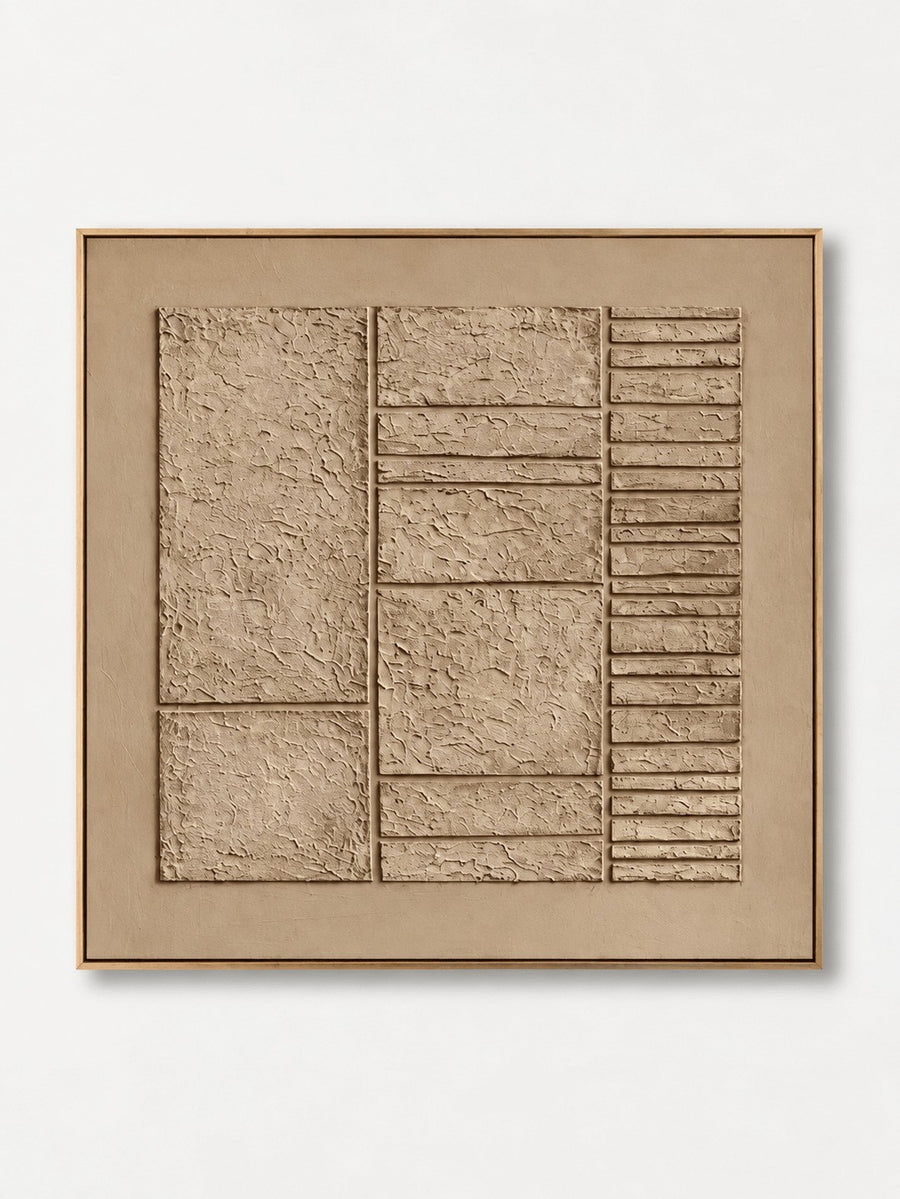Wabi-Sabi Textured Geometric Wall Art