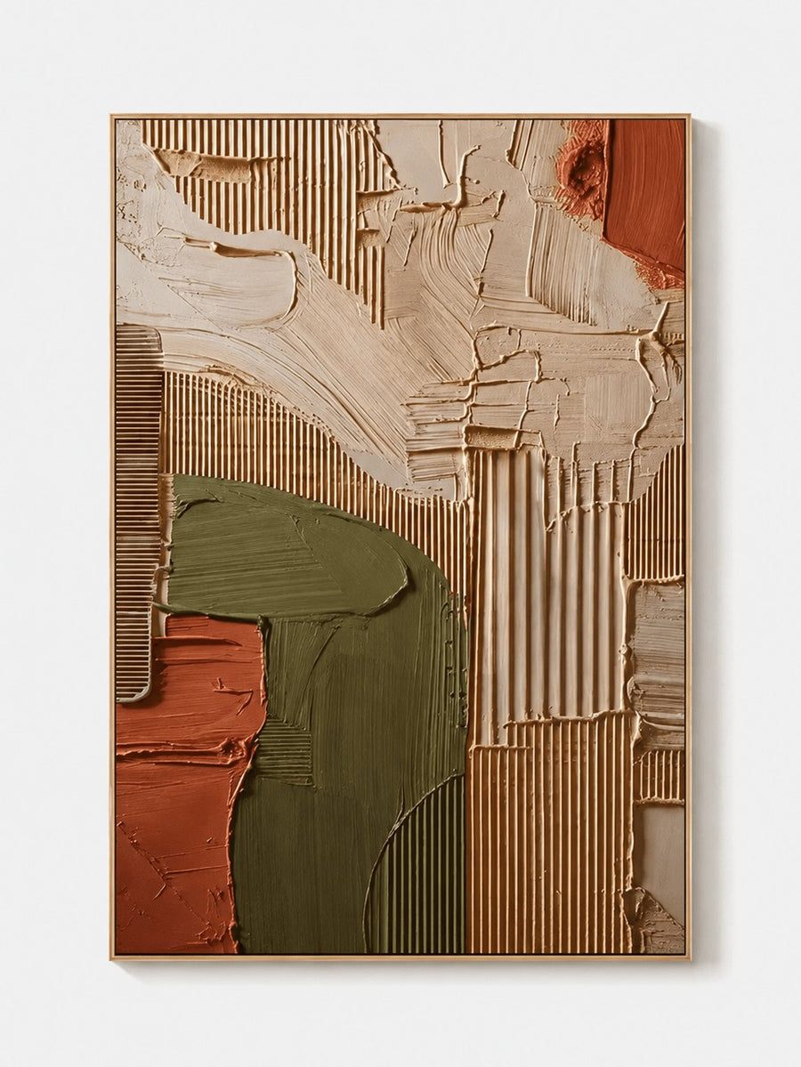 Wabi-Sabi Textured Geometric Wall Art