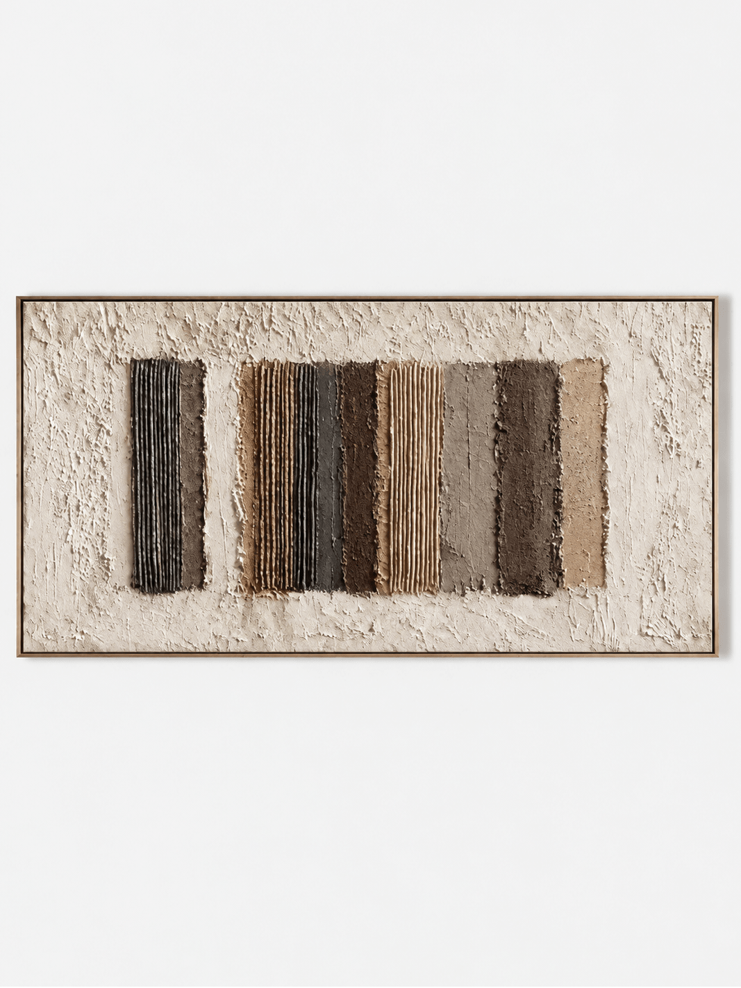 Wabi-Sabi Textured Geometric Wall Art, Earthen Columns