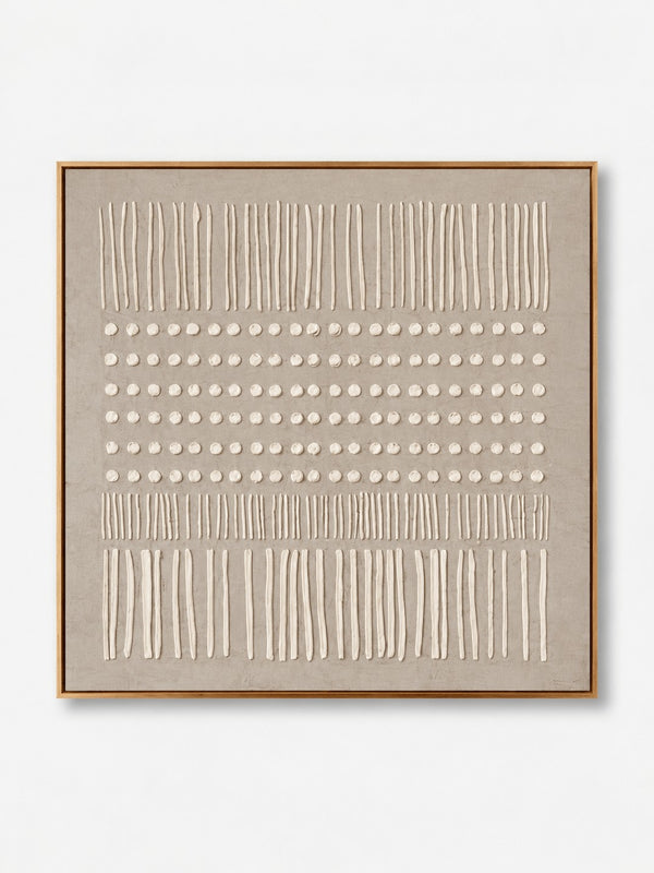 Wabi-Sabi Textured Geometric Wall Art, Quiet Rhythm