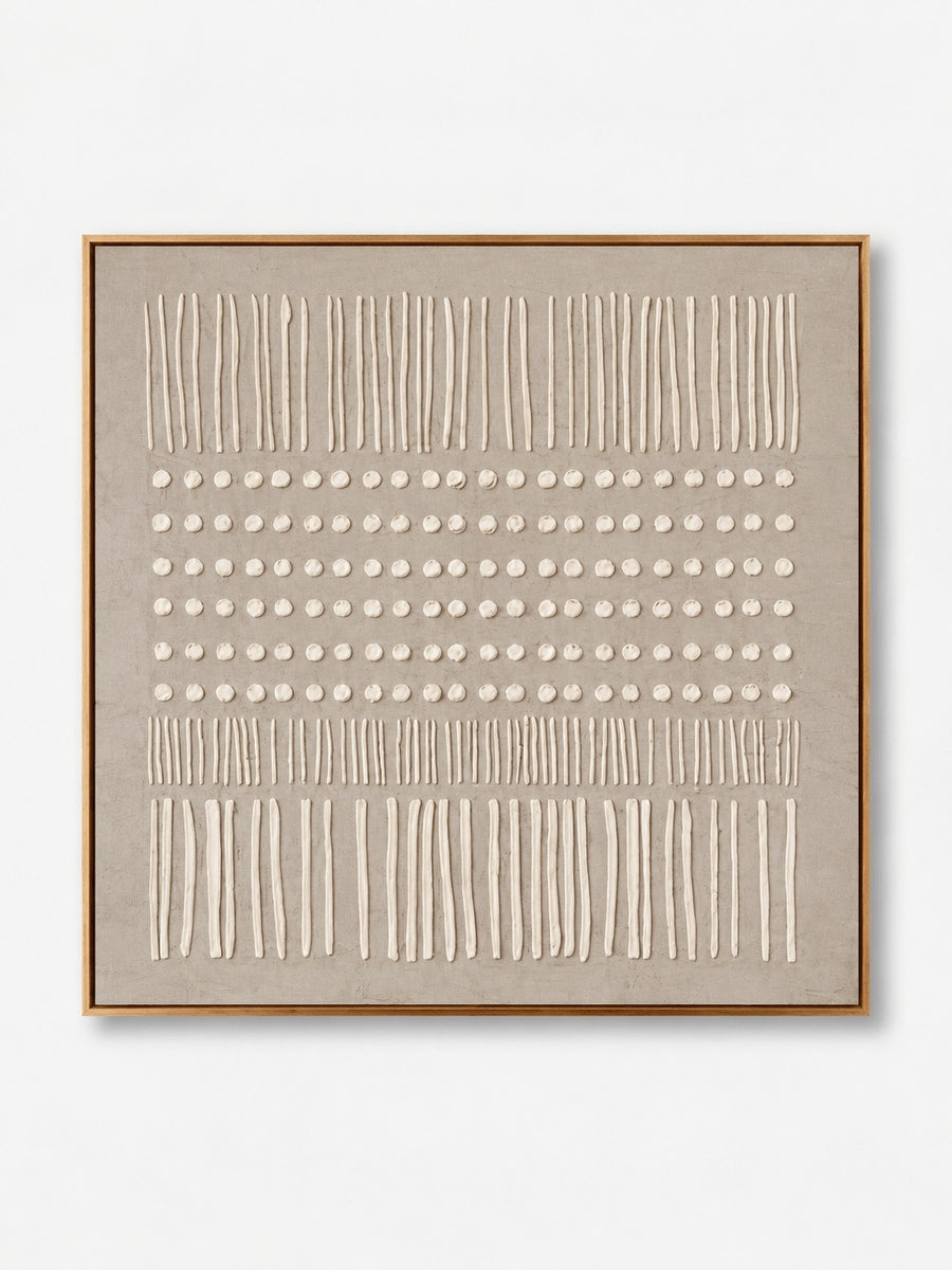 Wabi-Sabi Textured Geometric Wall Art, Quiet Rhythm