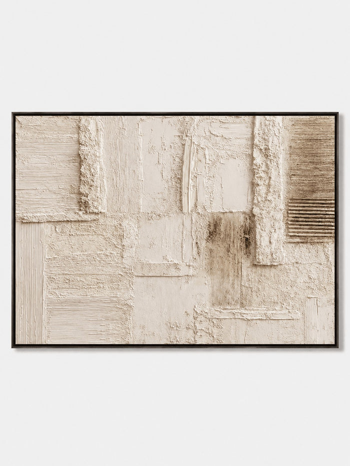 Wabi-Sabi Textured Neutral Geometric Wall Art