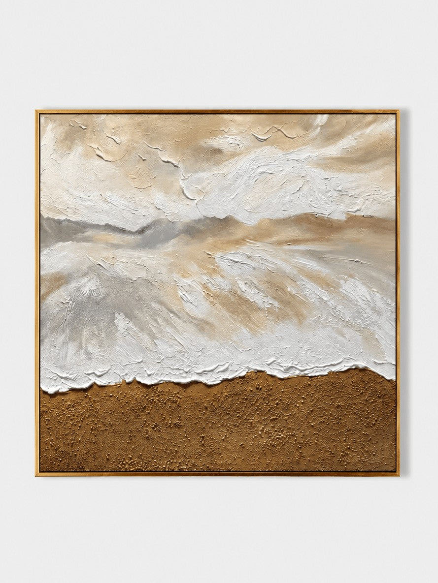 Wabi-Sabi Textured Ocean Wave Wall Art