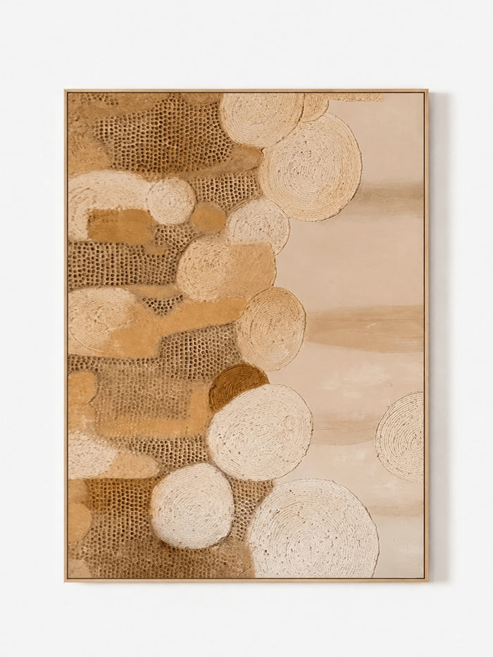Wabi-Sabi Textured Organic Wall Art, Earthen Circles