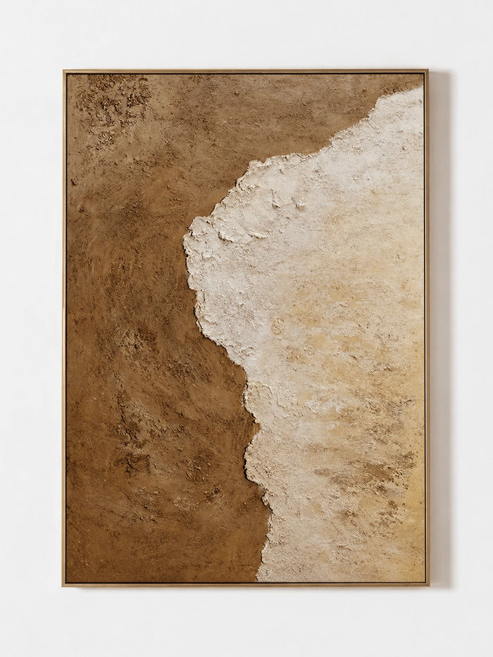 Wabi-Sabi Textured Wall Art, Earth Meets Ivory