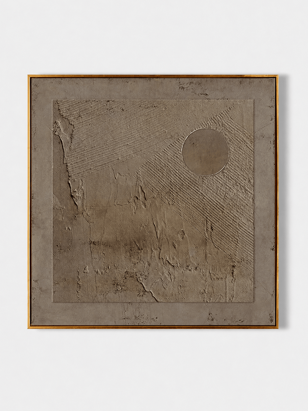 Wabi-Sabi Textured Wall Art, Earthen Sun Relief