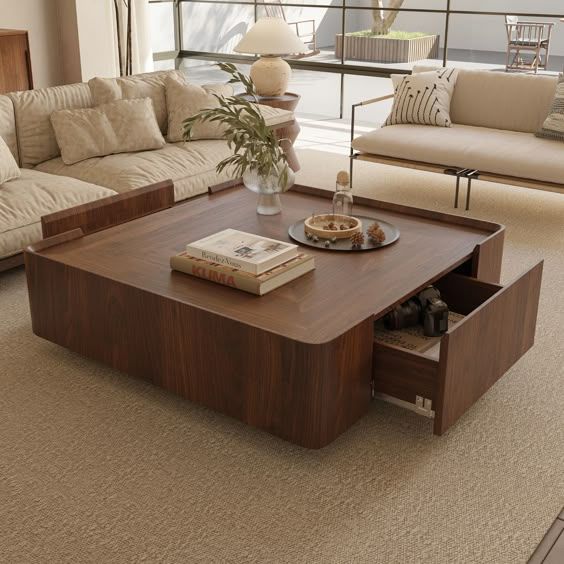 Walnut Square Table - Main View