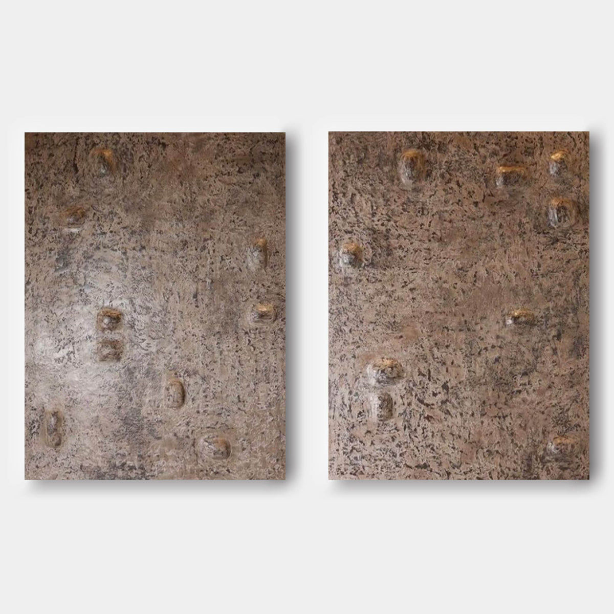 Weathered Earth Relief Diptych