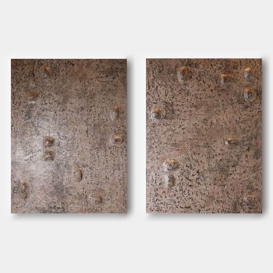 Weathered Earth Relief Diptych