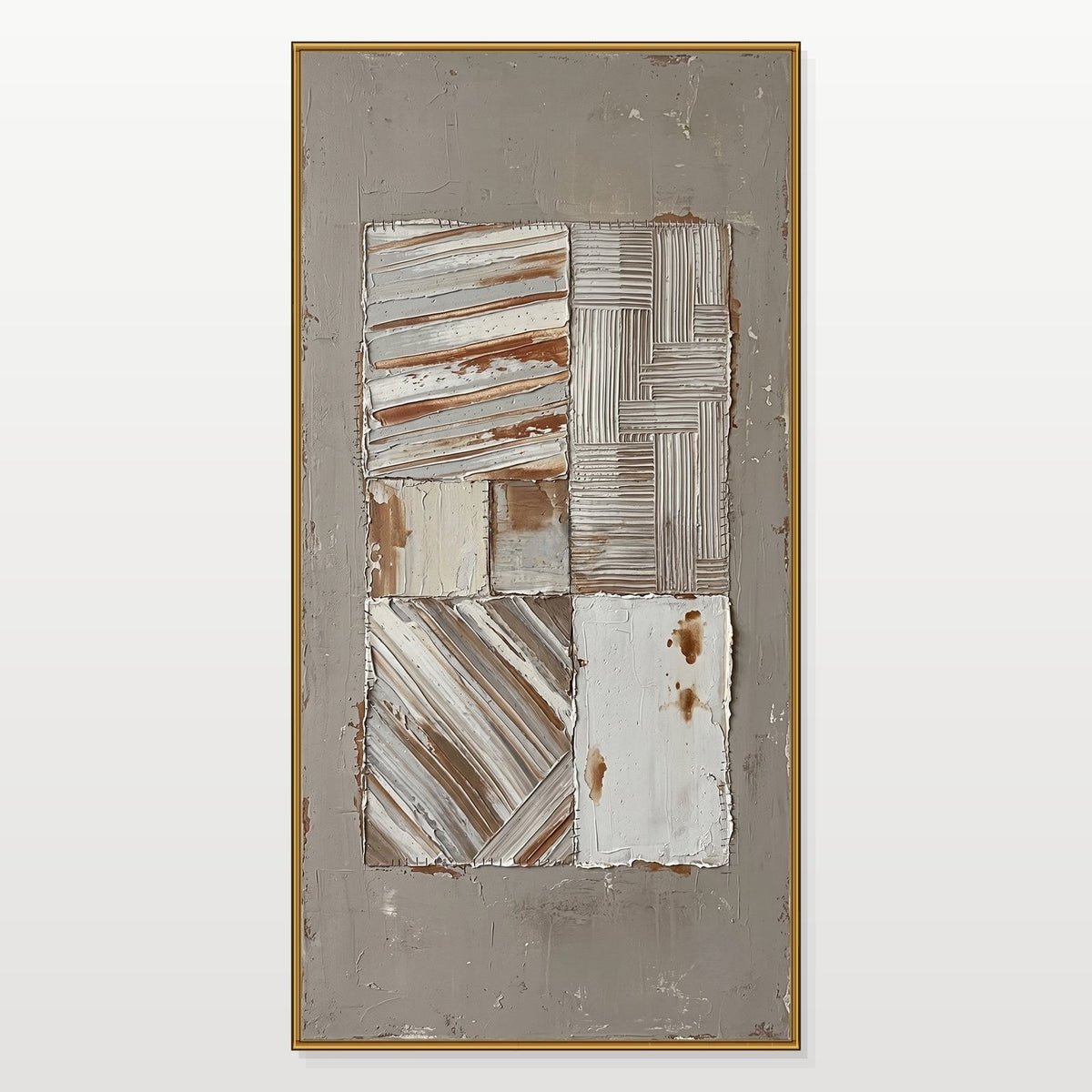 Weathered Patchwork in Rust and Ivory