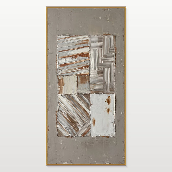 Weathered Patchwork in Rust and Ivory