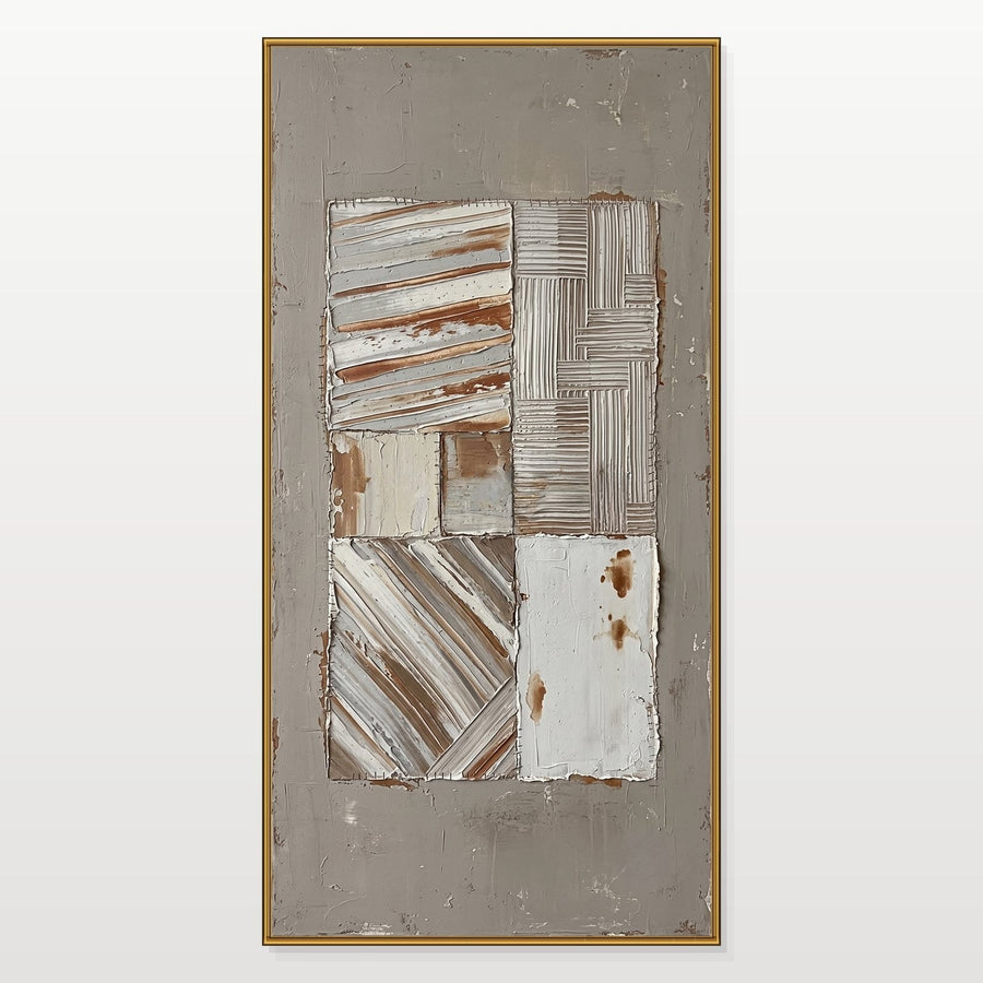Weathered Patchwork in Rust and Ivory