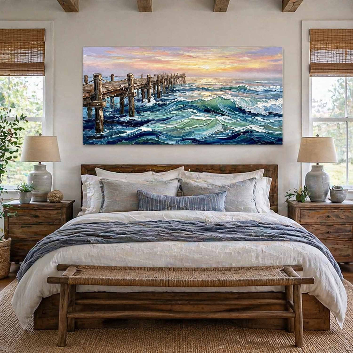 Weathered Pier at Sunset Tide