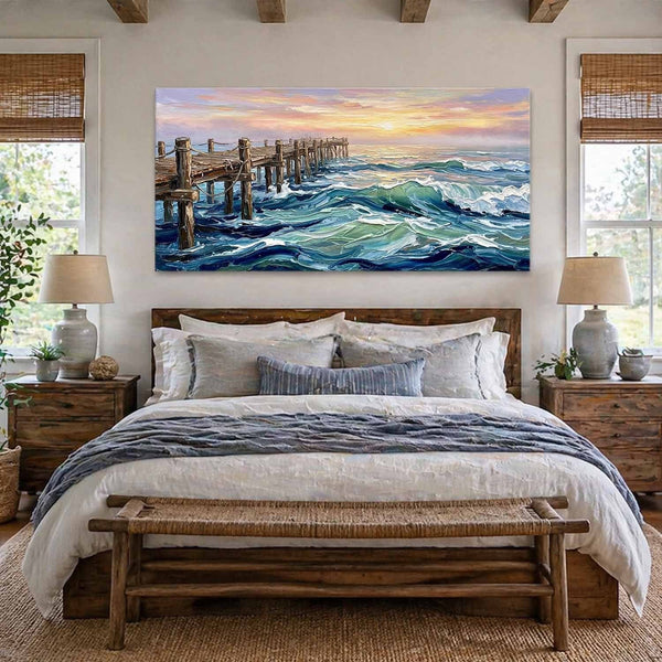 Weathered Pier at Sunset Tide